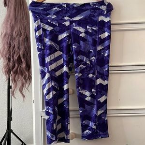 purple abstract design yoga pants